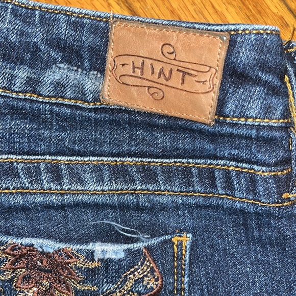 HINT Embroidered Blue Boho Denim Jeans Size 7 - Picture 4 of 13